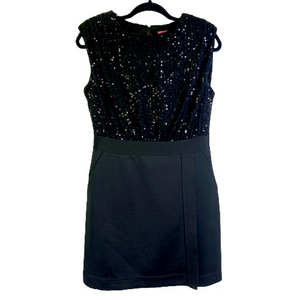 LDT Black Sequin Blouson‎ Mini Dress
